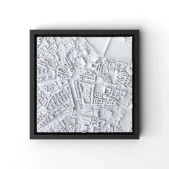 3D gedrucktes Stadtmodell Dresden eingerahmt für deine Wand - CraftedCity