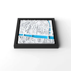 3D gedrucktes Stadtmodell Dublin eingerahmt für deine Wand - CraftedCity