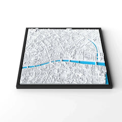3D gedrucktes Stadtmodell Dublin eingerahmt für deine Wand - CraftedCity