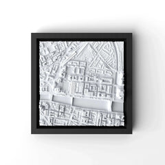 3D gedrucktes Stadtmodell Dublin eingerahmt für deine Wand - CraftedCity