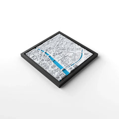 3D gedrucktes Stadtmodell Dublin eingerahmt für deine Wand - CraftedCity