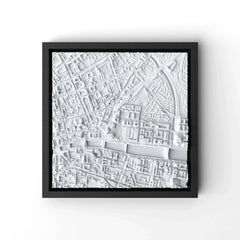 3D gedrucktes Stadtmodell Dublin eingerahmt für deine Wand - CraftedCity