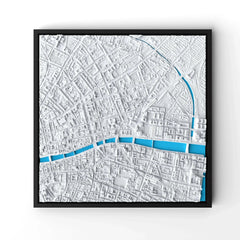 3D gedrucktes Stadtmodell Dublin eingerahmt für deine Wand - CraftedCity