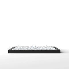 3D gedrucktes Stadtmodell Düsseldorf eingerahmt für deine Wand - CraftedCity