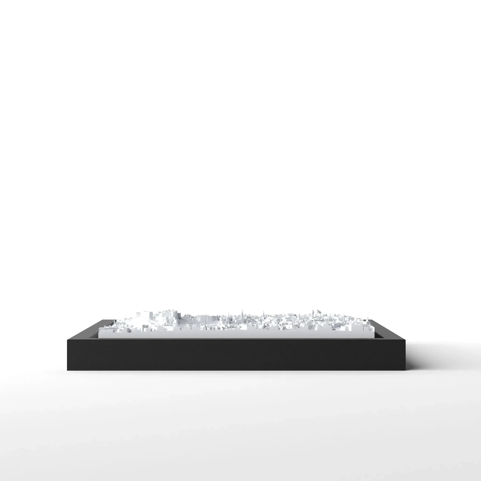 3D gedrucktes Stadtmodell Edinburgh eingerahmt für deine Wand - CraftedCity