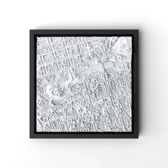 3D gedrucktes Stadtmodell Edinburgh eingerahmt für deine Wand - CraftedCity