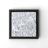 3D gedrucktes Stadtmodell Edinburgh eingerahmt für deine Wand - CraftedCity