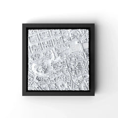 3D gedrucktes Stadtmodell Edinburgh eingerahmt für deine Wand - CraftedCity