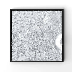 3D gedrucktes Stadtmodell Edinburgh eingerahmt für deine Wand - CraftedCity
