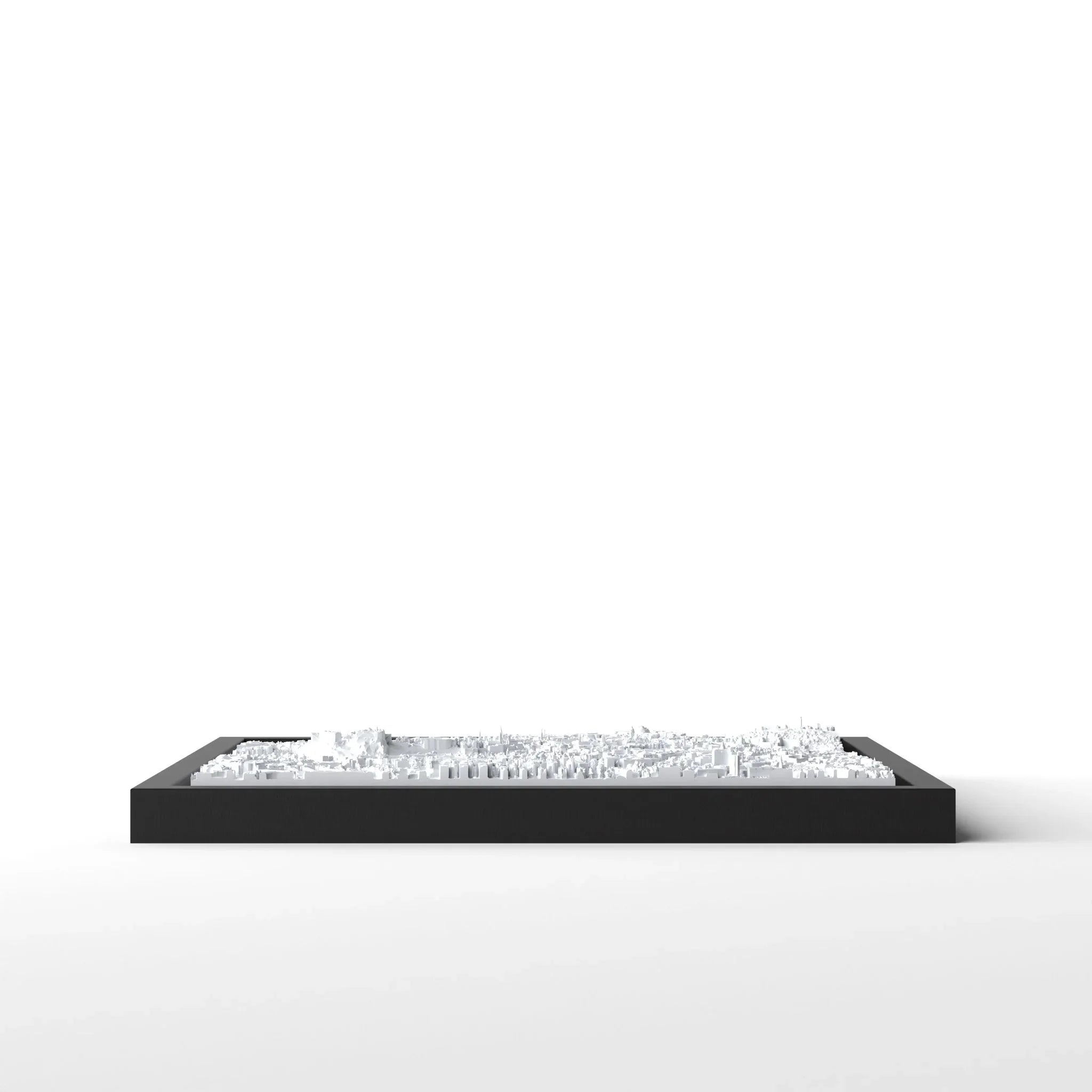 3D gedrucktes Stadtmodell Edinburgh eingerahmt für deine Wand - CraftedCity