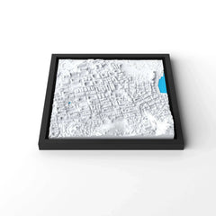 3D gedrucktes Stadtmodell Eivissa (Ibiza - Stadt) eingerahmt für deine Wand - CraftedCity