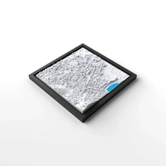 3D gedrucktes Stadtmodell Eivissa (Ibiza - Stadt) eingerahmt für deine Wand - CraftedCity