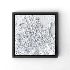 3D gedrucktes Stadtmodell Eivissa (Ibiza - Stadt) eingerahmt für deine Wand - CraftedCity