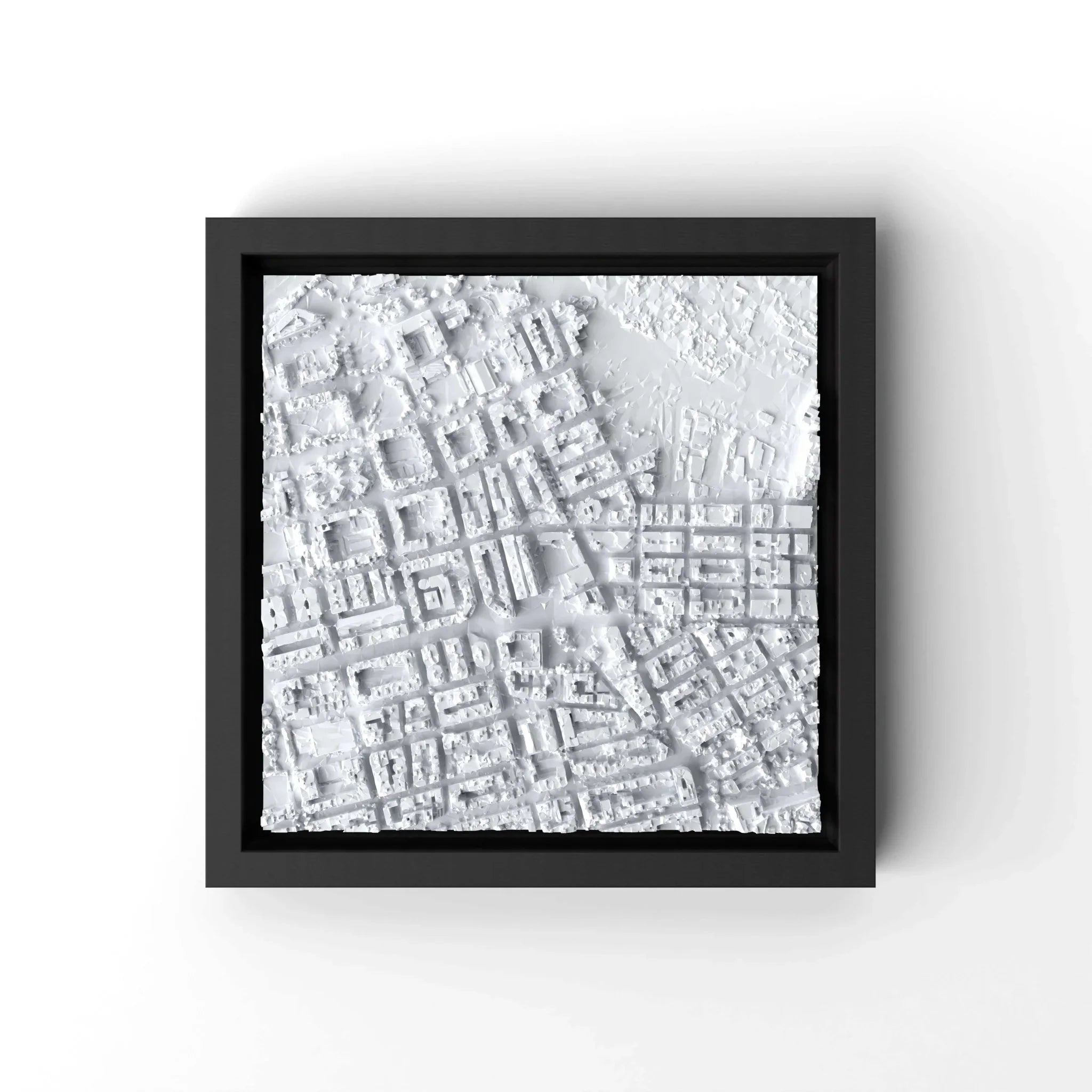 3D gedrucktes Stadtmodell Eivissa (Ibiza - Stadt) eingerahmt für deine Wand - CraftedCity