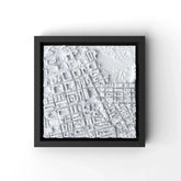 3D gedrucktes Stadtmodell Eivissa (Ibiza - Stadt) eingerahmt für deine Wand - CraftedCity