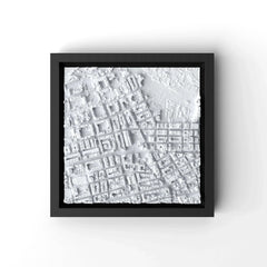 3D gedrucktes Stadtmodell Eivissa (Ibiza - Stadt) eingerahmt für deine Wand - CraftedCity