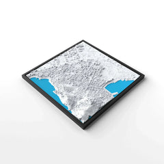 3D gedrucktes Stadtmodell Eivissa (Ibiza - Stadt) eingerahmt für deine Wand - CraftedCity