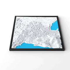 3D gedrucktes Stadtmodell Eivissa (Ibiza - Stadt) eingerahmt für deine Wand - CraftedCity