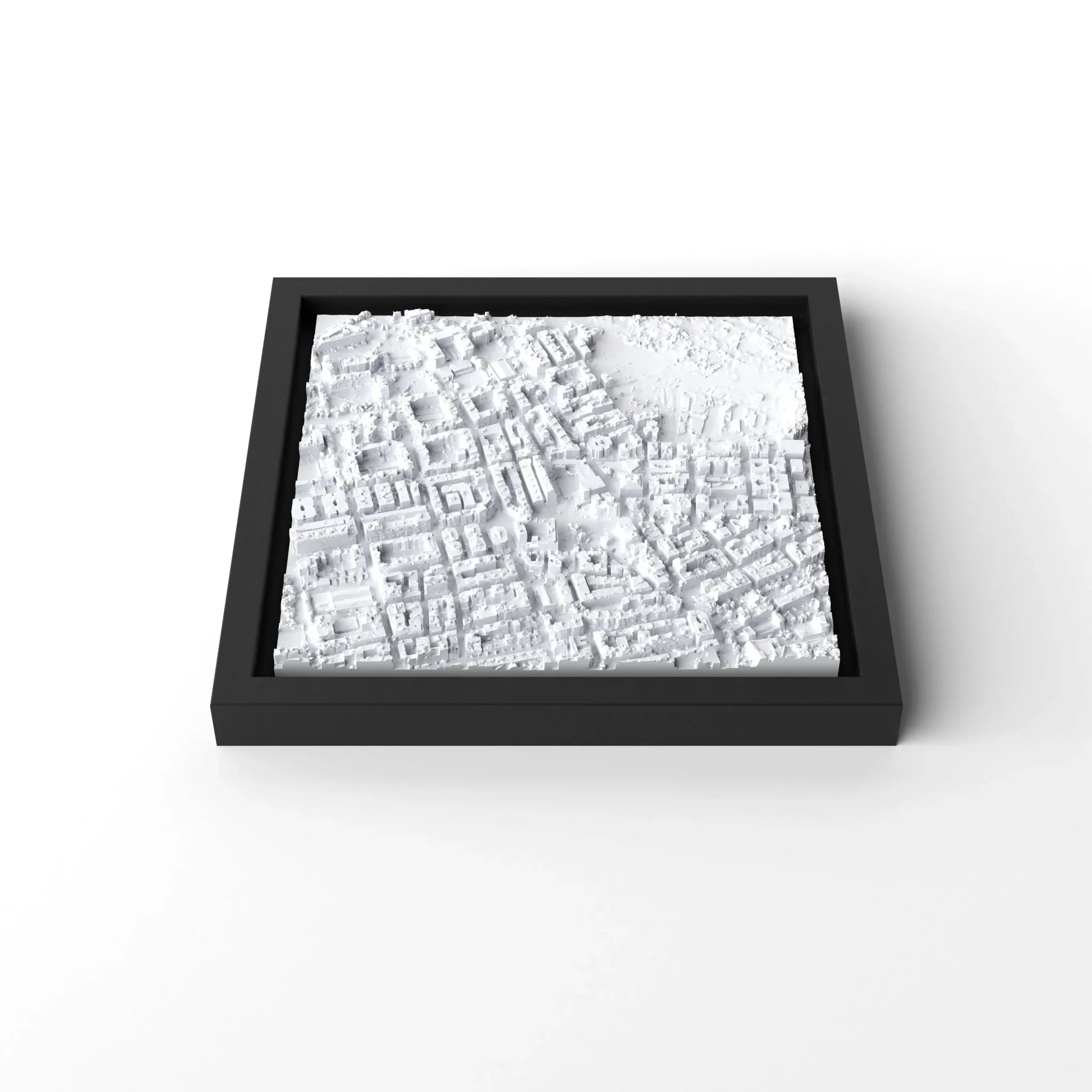 3D gedrucktes Stadtmodell Eivissa (Ibiza - Stadt) eingerahmt für deine Wand - CraftedCity