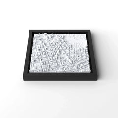 3D gedrucktes Stadtmodell Eivissa (Ibiza - Stadt) eingerahmt für deine Wand - CraftedCity