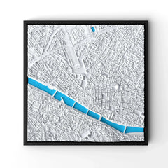 3D gedrucktes Stadtmodell Florenz eingerahmt für deine Wand - CraftedCity