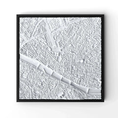 3D gedrucktes Stadtmodell Florenz eingerahmt für deine Wand - CraftedCity