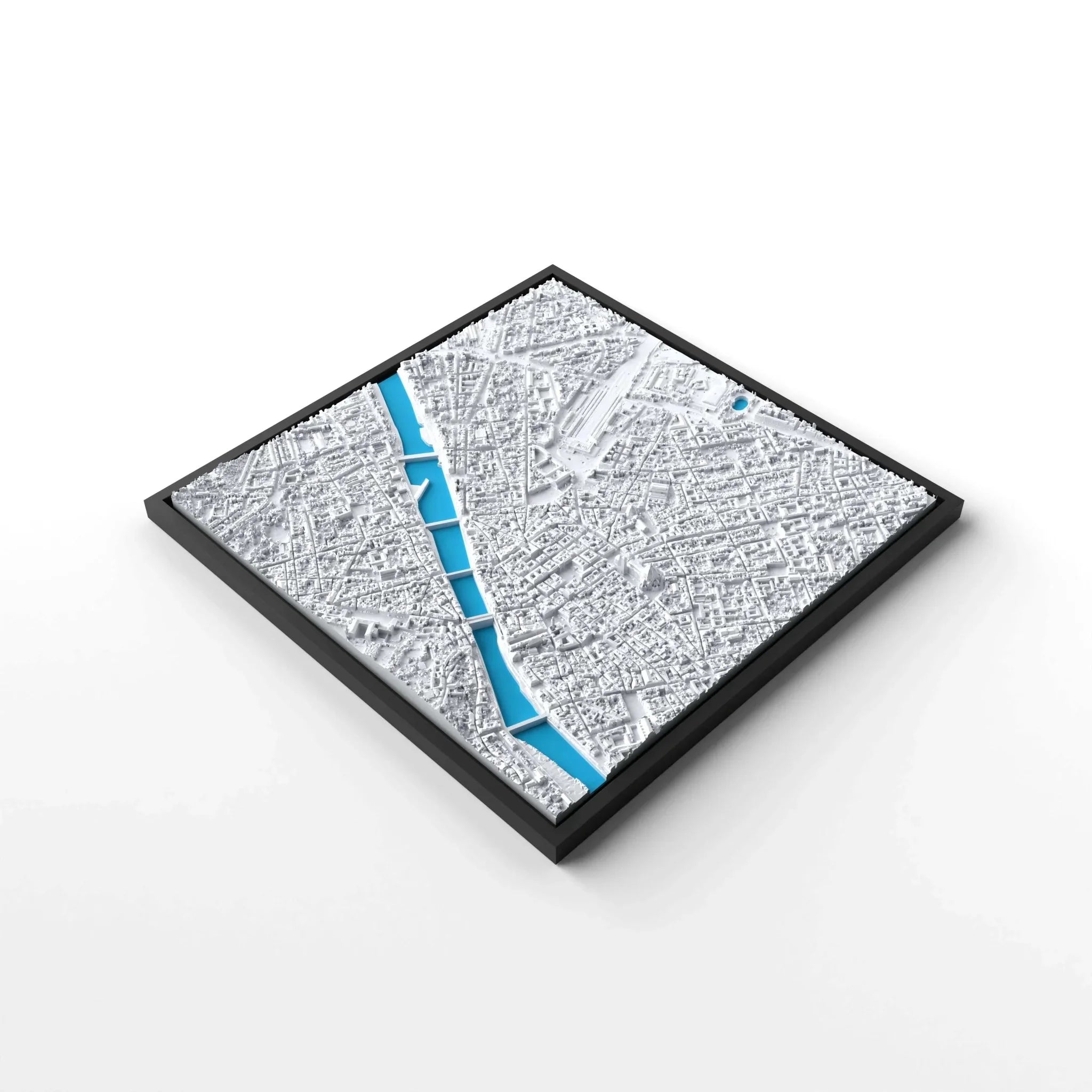 3D gedrucktes Stadtmodell Florenz eingerahmt für deine Wand - CraftedCity