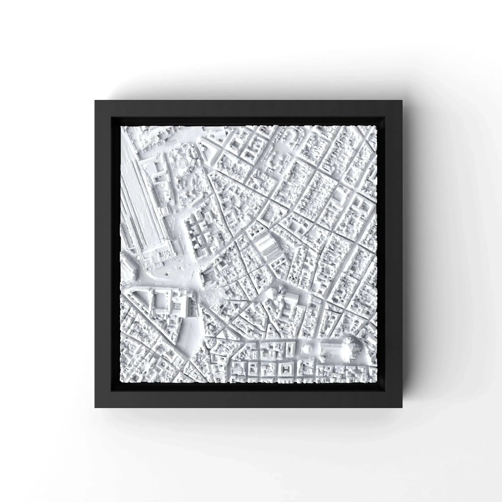 3D gedrucktes Stadtmodell Florenz eingerahmt für deine Wand - CraftedCity