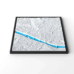 3D gedrucktes Stadtmodell Florenz eingerahmt für deine Wand - CraftedCity