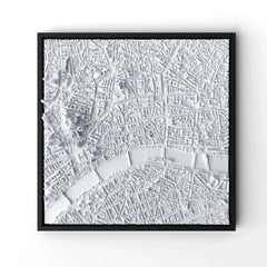 3D gedrucktes Stadtmodell Frankfurt eingerahmt für deine Wand - CraftedCity