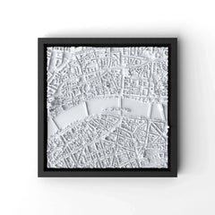 3D gedrucktes Stadtmodell Frankfurt eingerahmt für deine Wand - CraftedCity