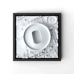 3D gedrucktes Stadtmodell Fußballstadion Leverkusen eingerahmt für deine Wand - CraftedCity