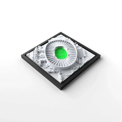 3D gedrucktes Stadtmodell Fußballstadion Stuttgart eingerahmt für deine Wand - CraftedCity