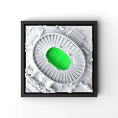 3D gedrucktes Stadtmodell Fußballstadion Stuttgart eingerahmt für deine Wand - CraftedCity