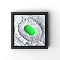 3D gedrucktes Stadtmodell Fußballstadion Stuttgart eingerahmt für deine Wand - CraftedCity