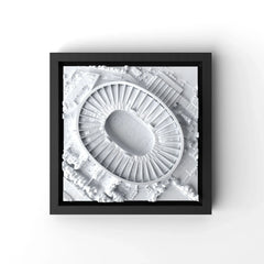 3D gedrucktes Stadtmodell Fußballstadion Stuttgart eingerahmt für deine Wand - CraftedCity