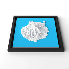 3D gedrucktes Stadtmodell Gran Canaria eingerahmt für deine Wand - CraftedCity
