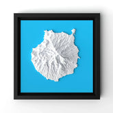 3D gedrucktes Stadtmodell Gran Canaria eingerahmt für deine Wand - CraftedCity