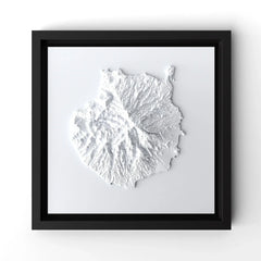 3D gedrucktes Stadtmodell Gran Canaria eingerahmt für deine Wand - CraftedCity