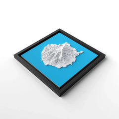 3D gedrucktes Stadtmodell Gran Canaria eingerahmt für deine Wand - CraftedCity