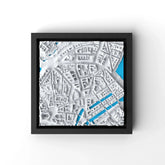 3D gedrucktes Stadtmodell Hamburg eingerahmt für deine Wand - CraftedCity