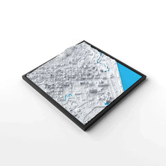 3D gedrucktes Stadtmodell Kapstadt eingerahmt für deine Wand - CraftedCity