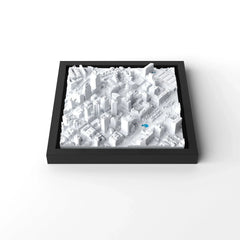 3D gedrucktes Stadtmodell Kapstadt eingerahmt für deine Wand - CraftedCity