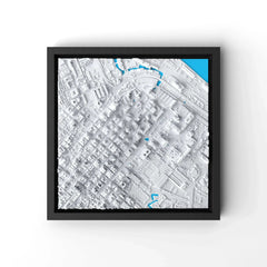 3D gedrucktes Stadtmodell Kapstadt eingerahmt für deine Wand - CraftedCity