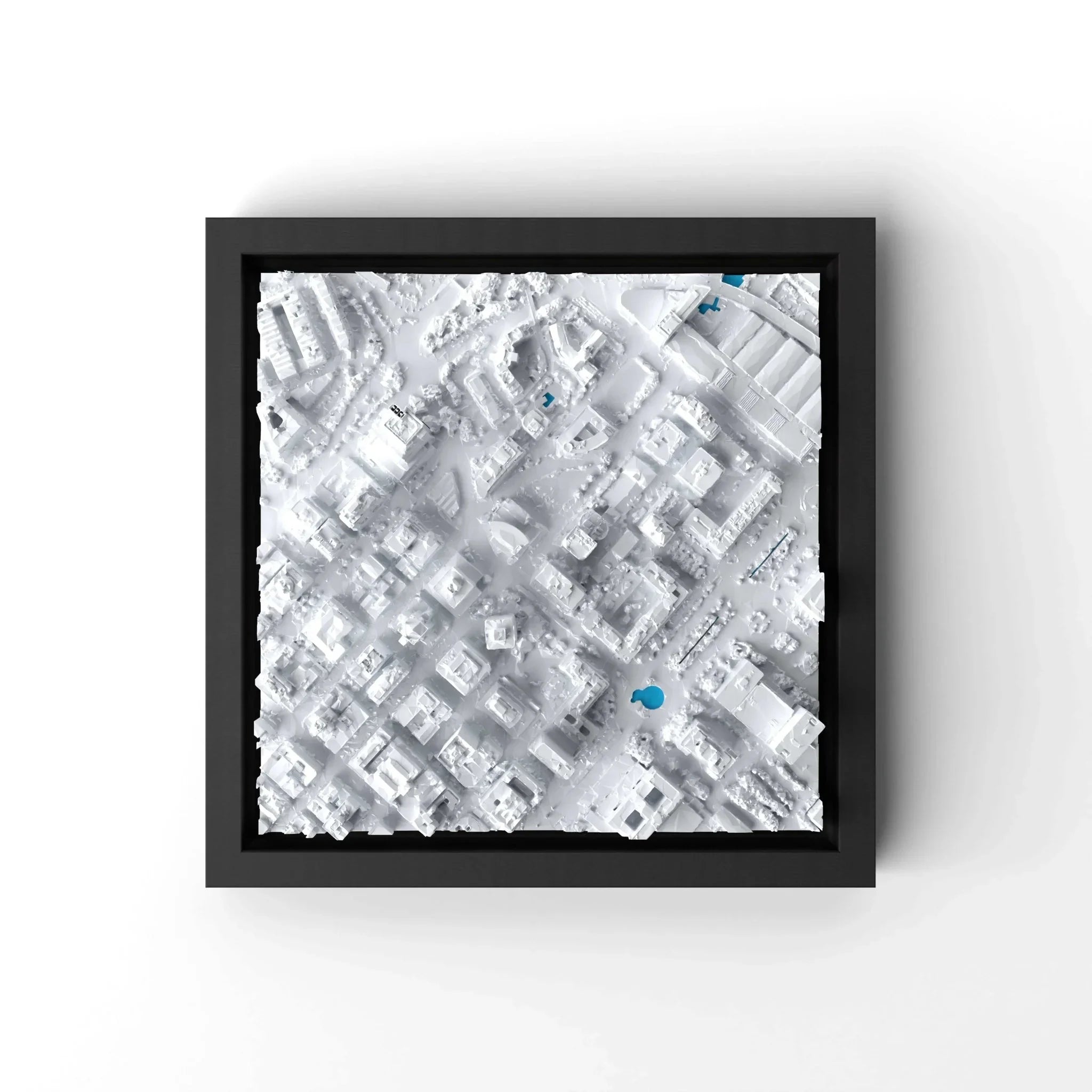 3D gedrucktes Stadtmodell Kapstadt eingerahmt für deine Wand - CraftedCity