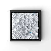 3D gedrucktes Stadtmodell Kapstadt eingerahmt für deine Wand - CraftedCity