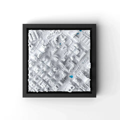 3D gedrucktes Stadtmodell Kapstadt eingerahmt für deine Wand - CraftedCity