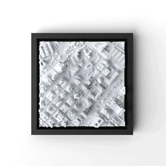 3D gedrucktes Stadtmodell Kapstadt eingerahmt für deine Wand - CraftedCity