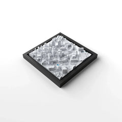 3D gedrucktes Stadtmodell Kapstadt eingerahmt für deine Wand - CraftedCity