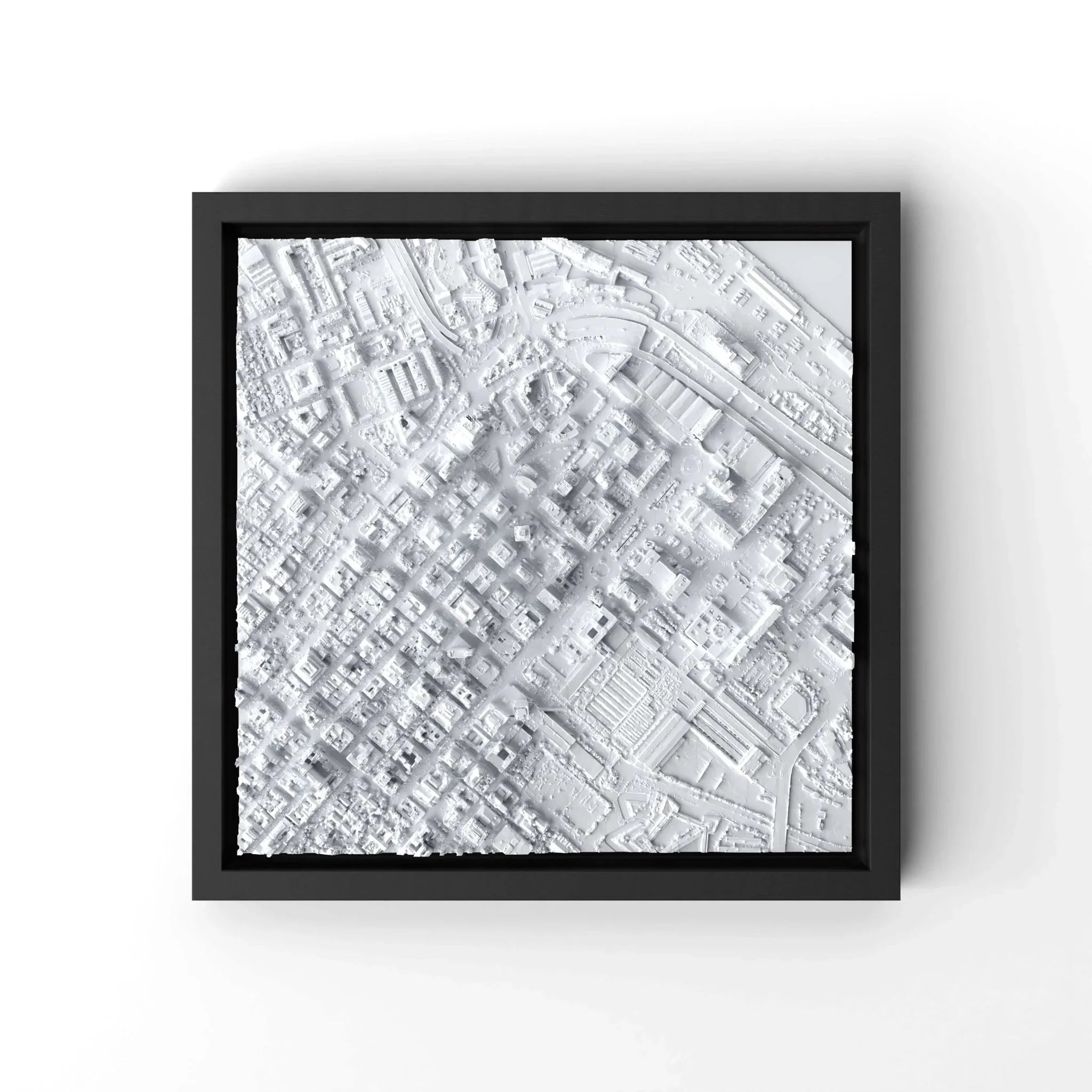 3D gedrucktes Stadtmodell Kapstadt eingerahmt für deine Wand - CraftedCity